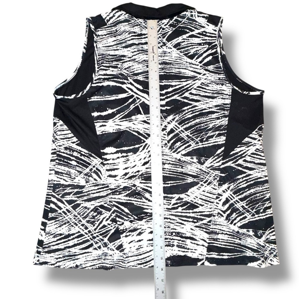 SLAZENGER Women's Marble Pin Tuck Sleeveless Golf Polo - XXL Black/White - Picture 11 of 13